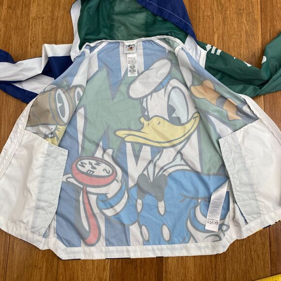 Disney Mickey & Co Jacket Windbreaker Zip Up Hooded Goofy Donald Duck Size 9/10 - Picture 7 of 13